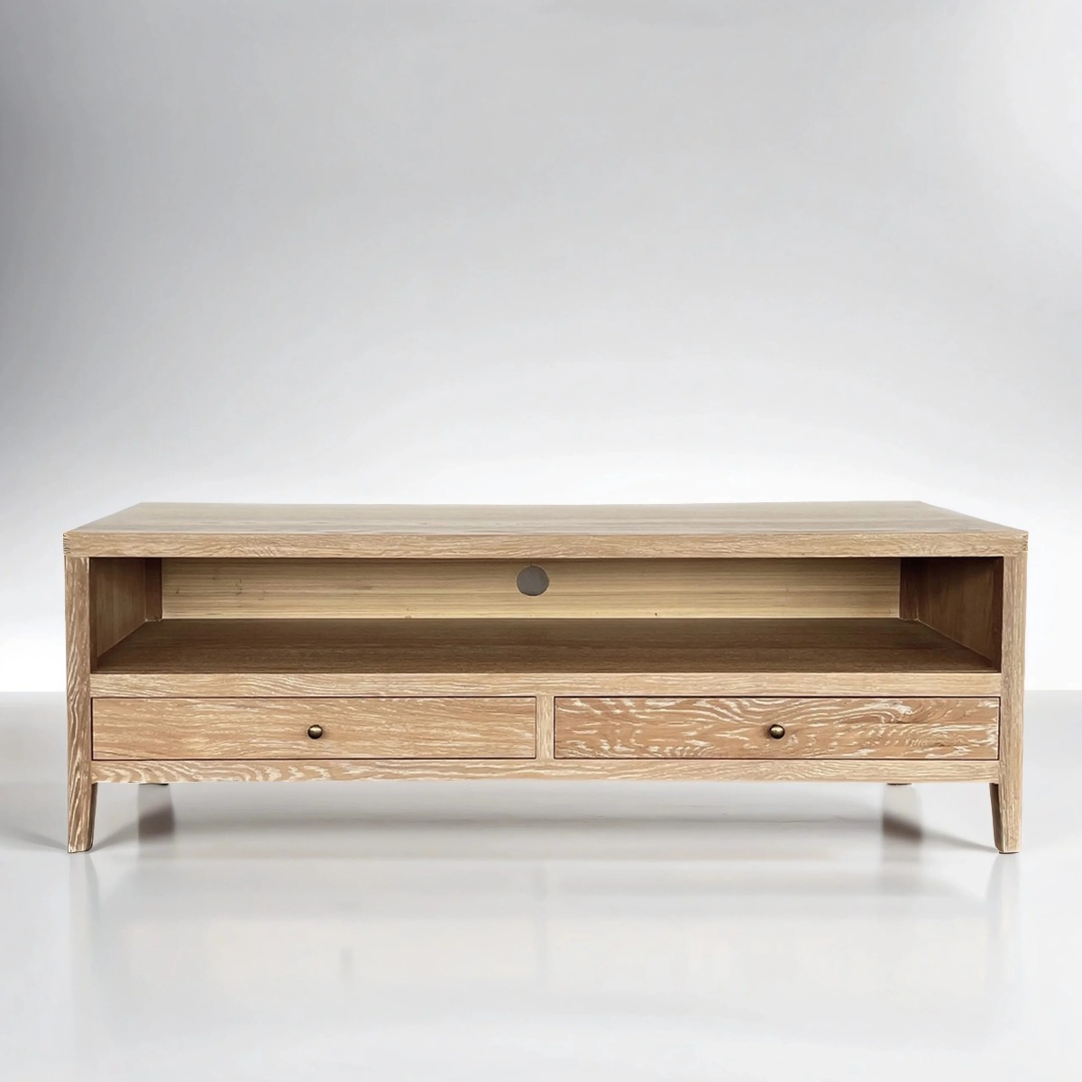 ENDLESS SUMMER SALE!! "Noosa" TV Entertainment Unit Whitewashed Oak, 160cmW x 50cmD x 55cmH (RRP $1499) - Image 4
