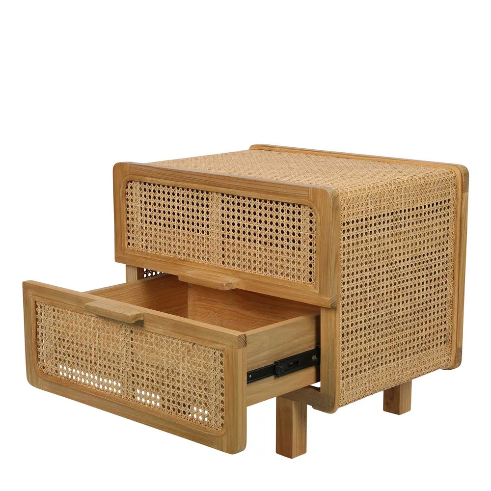 Hayme Bedside Table Natural, W 55cm x D 43cm x H 50cm (RRP $775) - Image 3