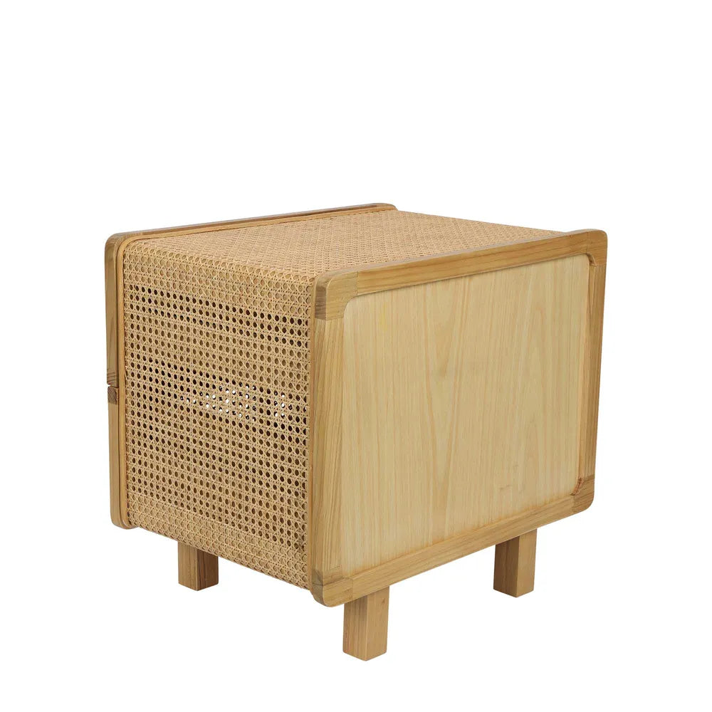 Hayme Bedside Table Natural, W 55cm x D 43cm x H 50cm (RRP $775) - Image 4