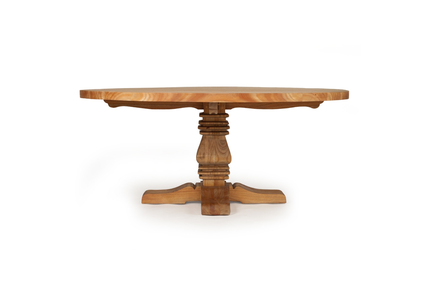 "Seminyak" Resort Style Timber 180cm Round Pedestal Dining Table, Mindi SEATS 8-10 (RRP $3499) - Image 6