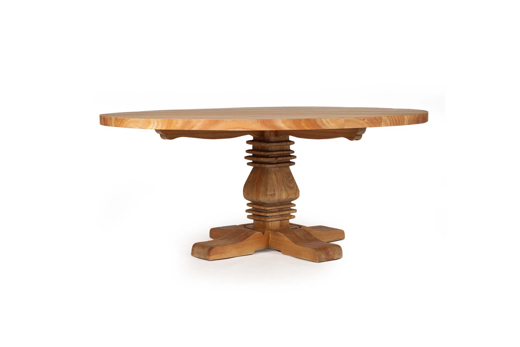 "Seminyak" Resort Style Timber 180cm Round Pedestal Dining Table, Mindi SEATS 8-10 (RRP $3499) - Image 5