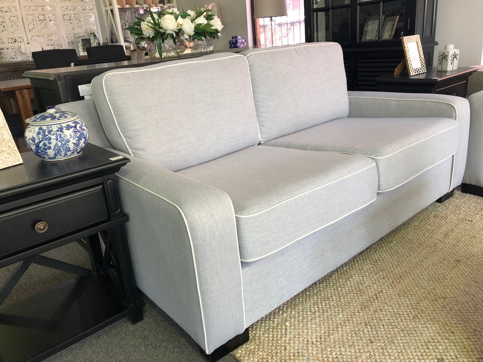 "Newport" Hamptons Style 2.5 Seater Australian Made Lounge, 184cmW x 100cmD x 77cmH, Available in over 100 Fabrics - Image 2