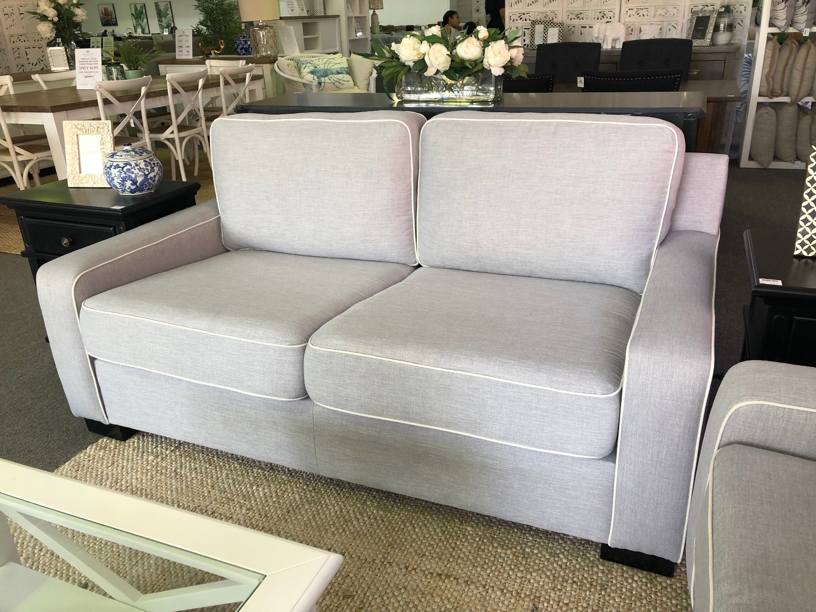 "Newport" Hamptons Style 2.5 Seater Australian Made Lounge, 184cmW x 100cmD x 77cmH, Available in over 100 Fabrics - Image 4