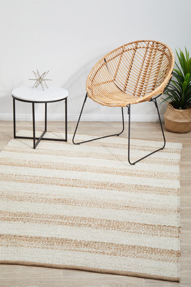 Noosa 555 Hamptons Style Indoor Rug Natural White - Image 3