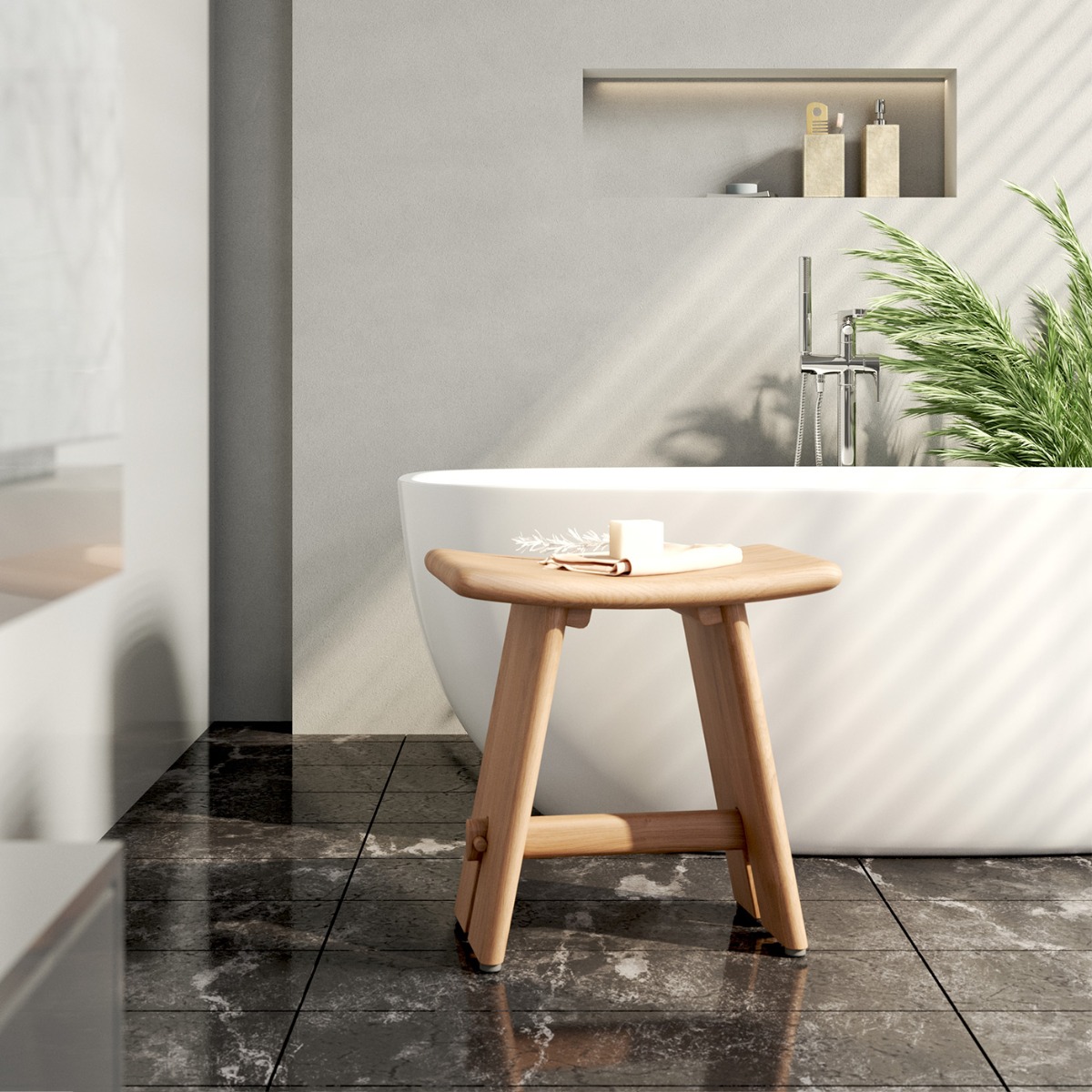 Oasis Stool, W 46.2cm x D 30.5m x H 45.7cm - Image 5