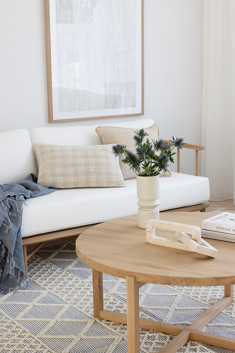 Clovelly Round Coffee Table American Oak, W 100cm x H 47cm - Image 11