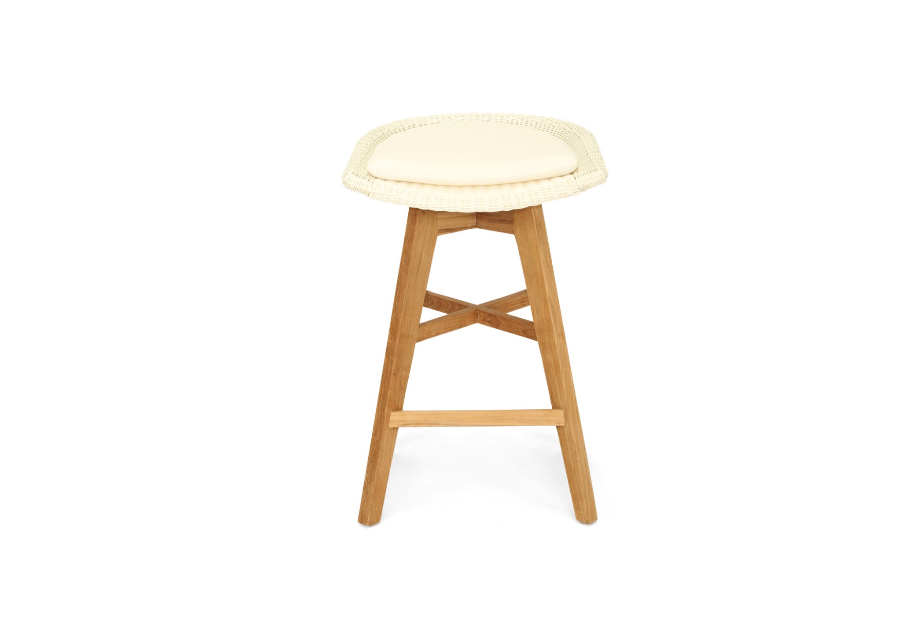 Oceanic Outdoor Backless Counter Stool White, Width 56cm x Depth 46cm x Height 71cm - Image 2