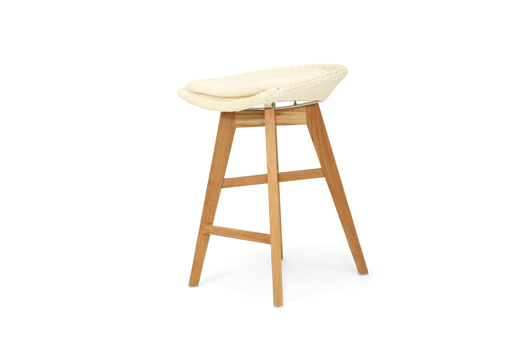 Oceanic Outdoor Backless Counter Stool White, Width 56cm x Depth 46cm x Height 71cm - Image 3