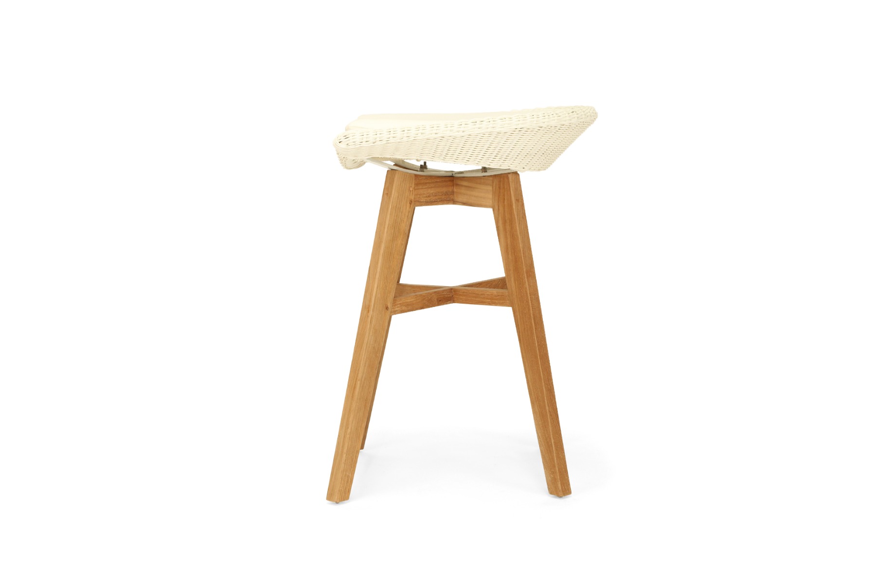 Oceanic Outdoor Backless Counter Stool White, Width 56cm x Depth 46cm x Height 71cm - Image 4
