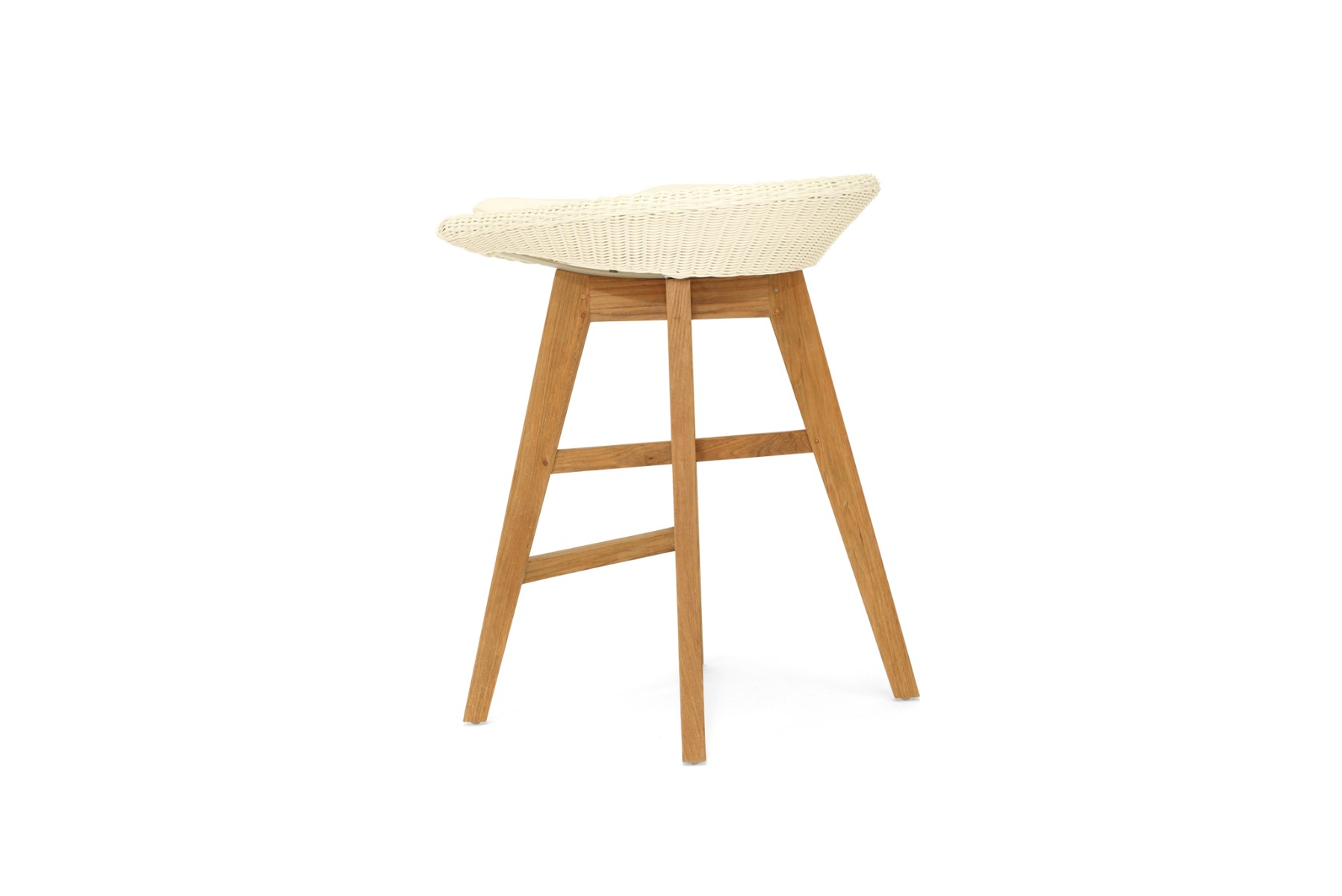 Oceanic Outdoor Backless Counter Stool White, Width 56cm x Depth 46cm x Height 71cm - Image 5