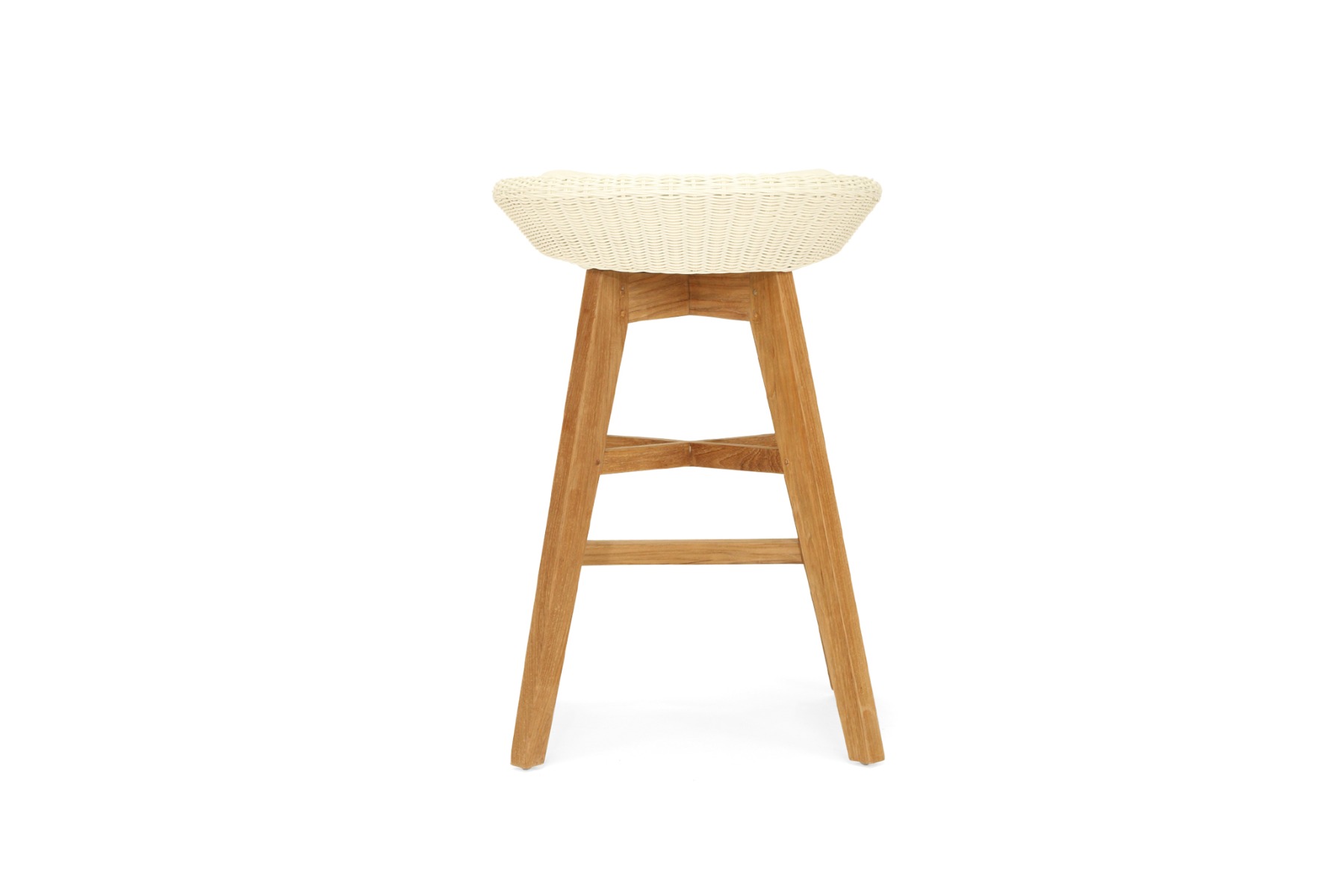 Oceanic Outdoor Backless Counter Stool White, Width 56cm x Depth 46cm x Height 71cm - Image 6