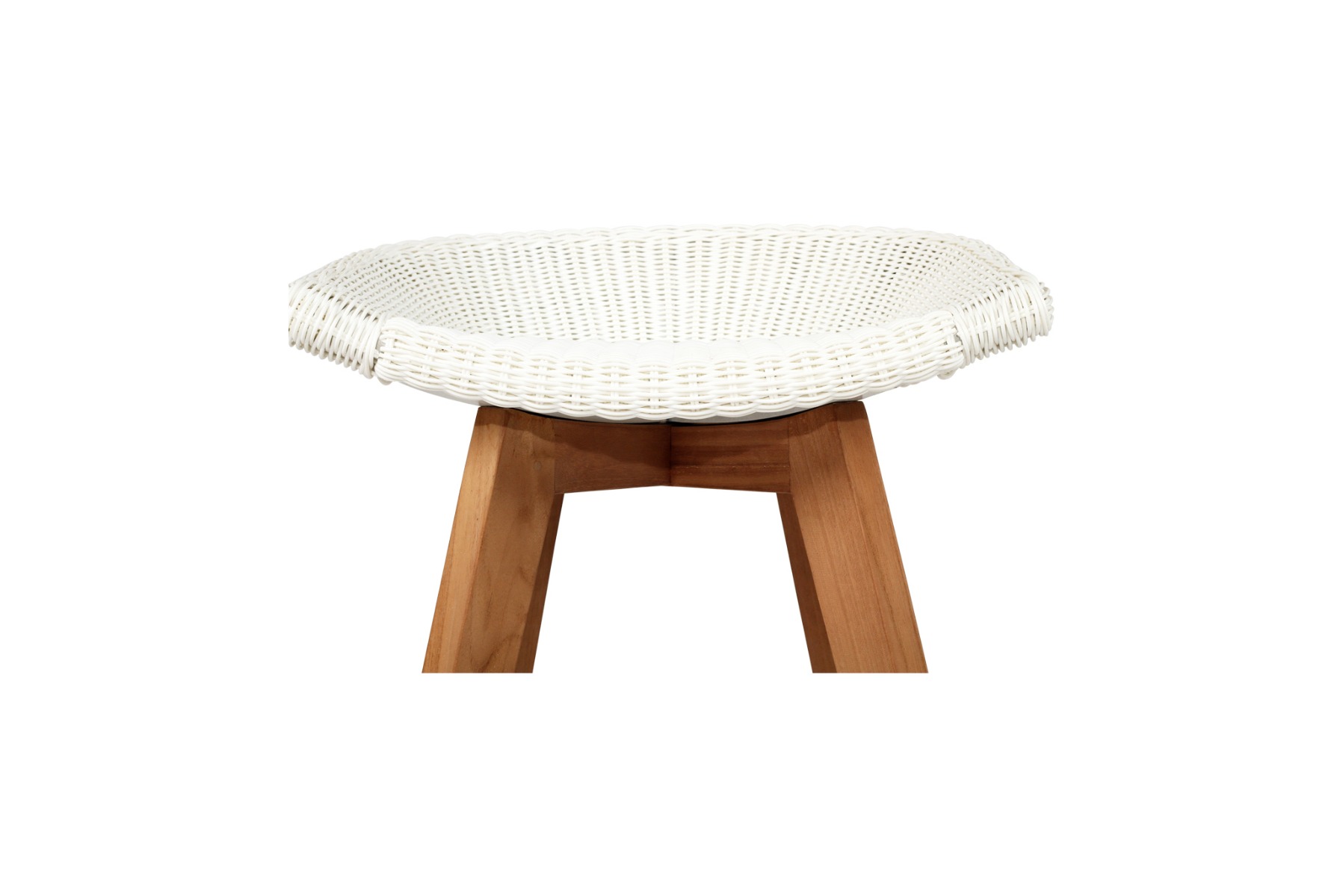 Oceanic Outdoor Backless Bar Stool White, Width 56cm x Depth 46cm x Height 81cm - Image 12