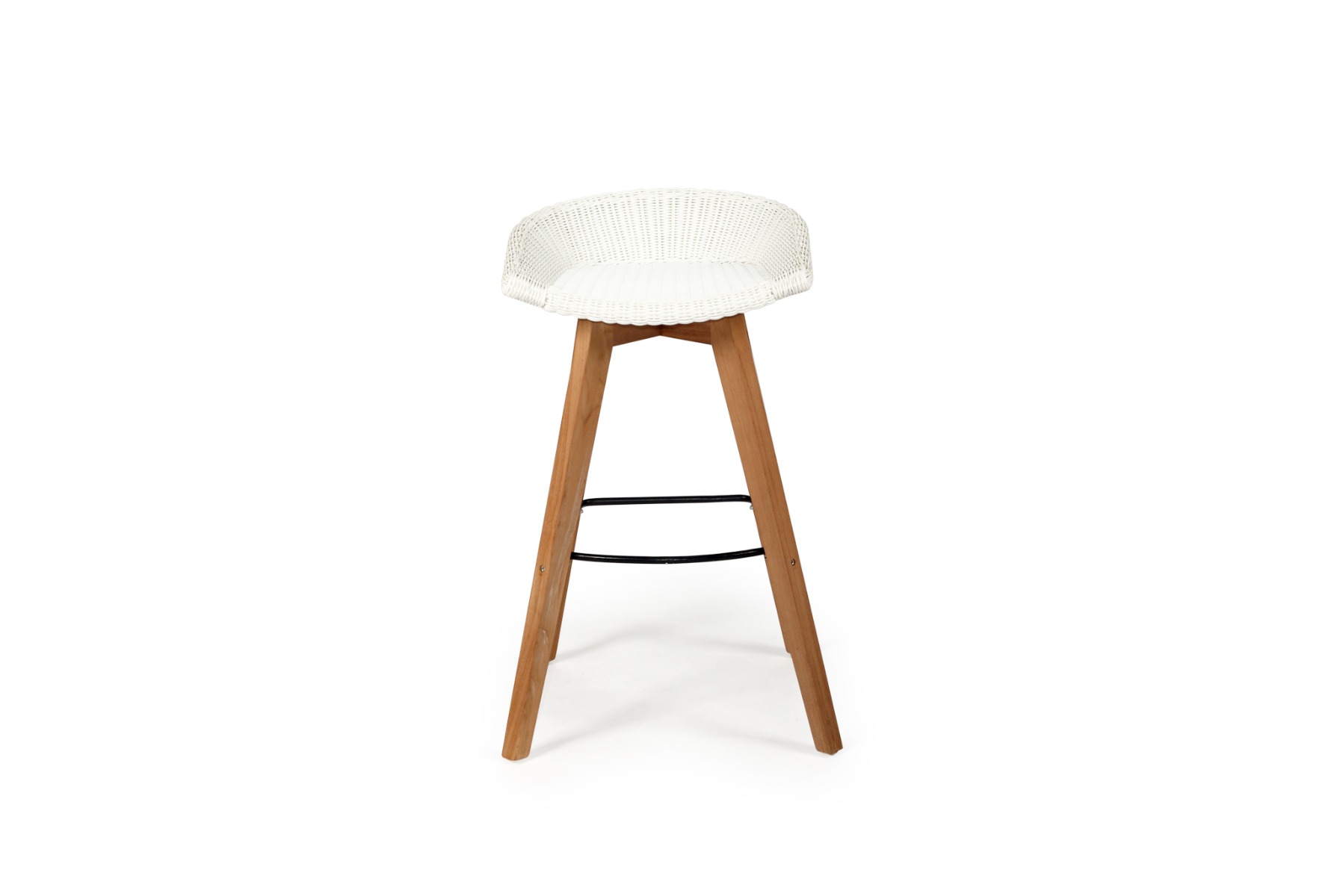 Oceanic Outdoor Backless Bar Stool White, Width 56cm x Depth 46cm x Height 81cm - Image 4