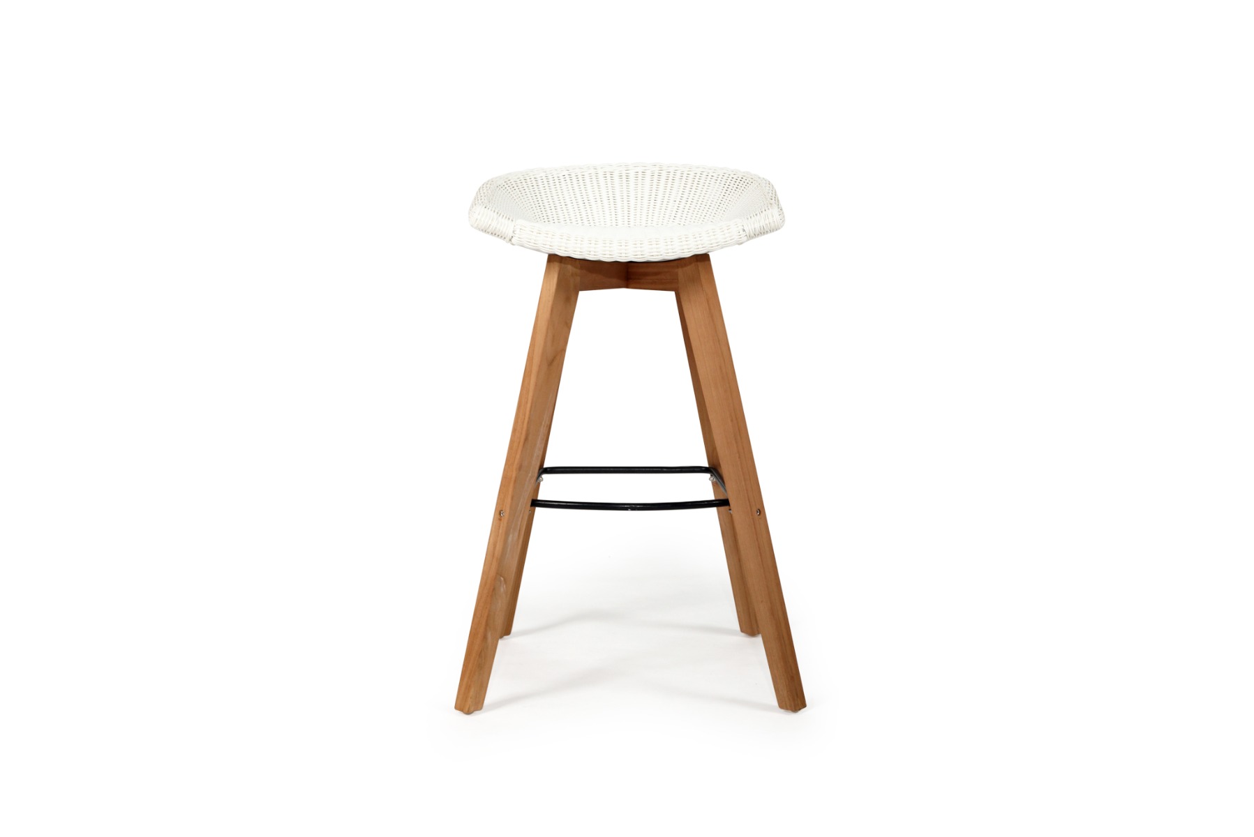 Oceanic Outdoor Backless Bar Stool White, Width 56cm x Depth 46cm x Height 81cm - Image 5
