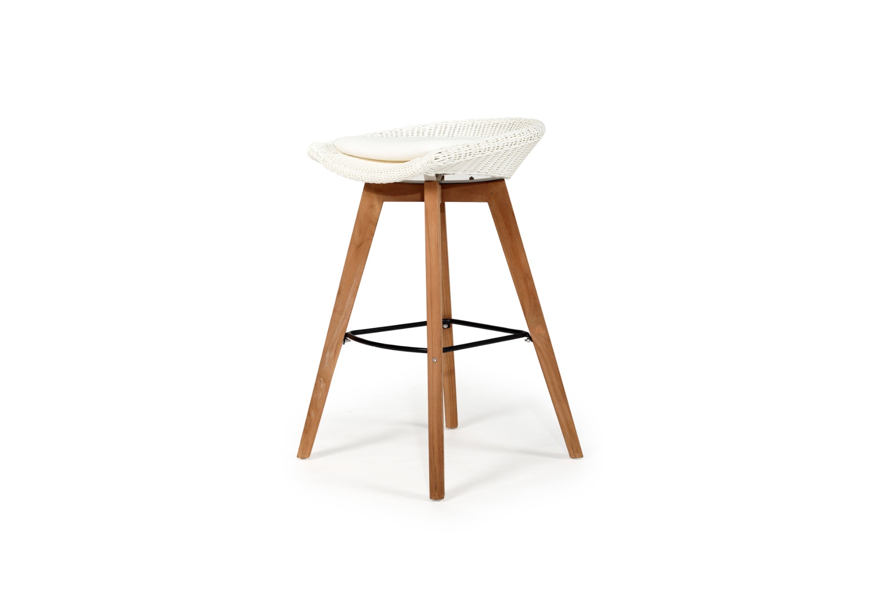 Oceanic Outdoor Backless Bar Stool White, Width 56cm x Depth 46cm x Height 81cm - Image 6