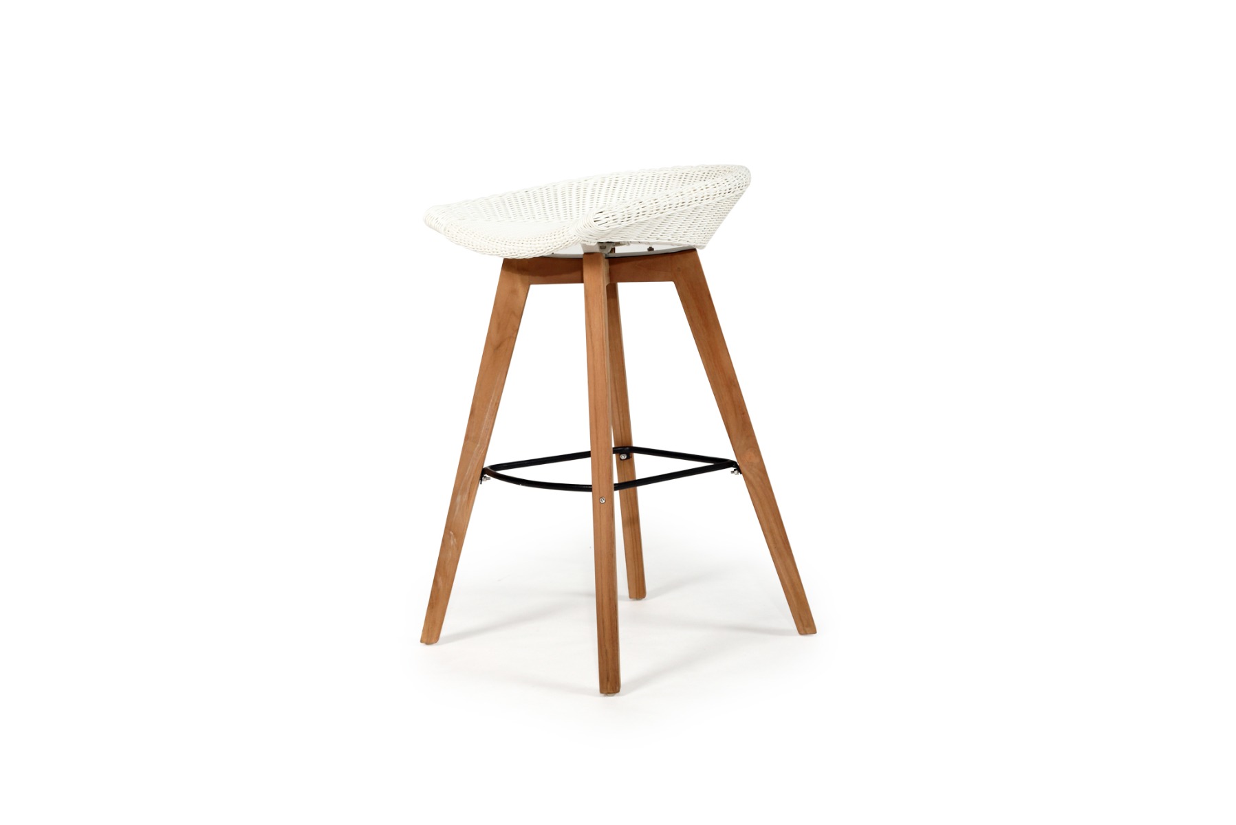 Oceanic Outdoor Backless Bar Stool White, Width 56cm x Depth 46cm x Height 81cm - Image 7