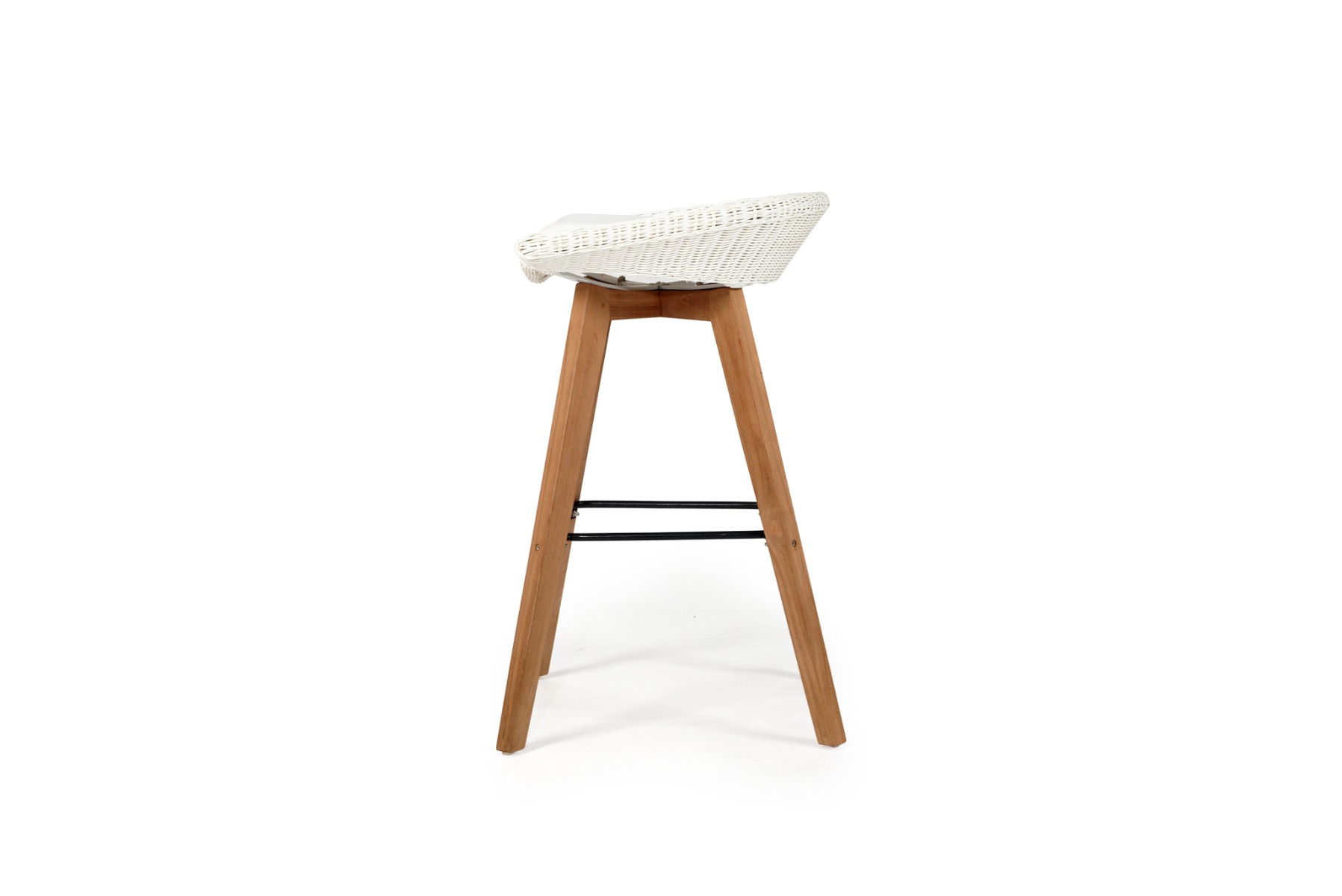 Oceanic Outdoor Backless Bar Stool White, Width 56cm x Depth 46cm x Height 81cm - Image 8