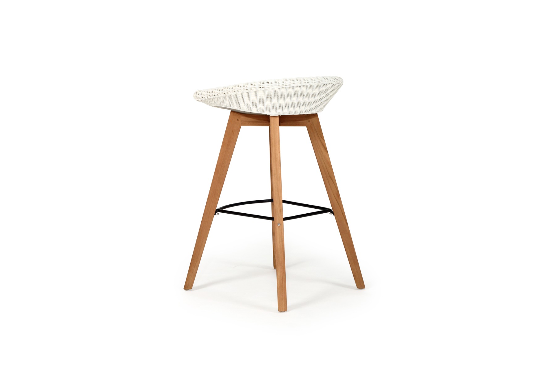 Oceanic Outdoor Backless Bar Stool White, Width 56cm x Depth 46cm x Height 81cm - Image 9
