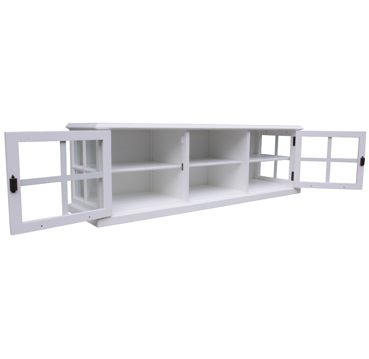 "Sommersby" Timber Large TV Entertainment Unit 2 Door White, 210cmL x 45cmD x 55cmH - Image 4