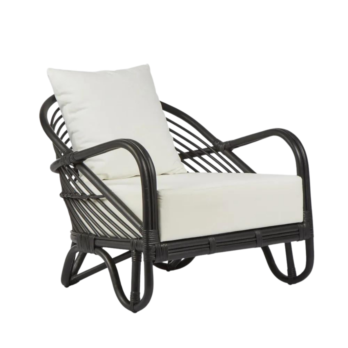 Alexis Rattan Armchair Black, W 76 D 72 H 70cm (RRP $699) - Image 2