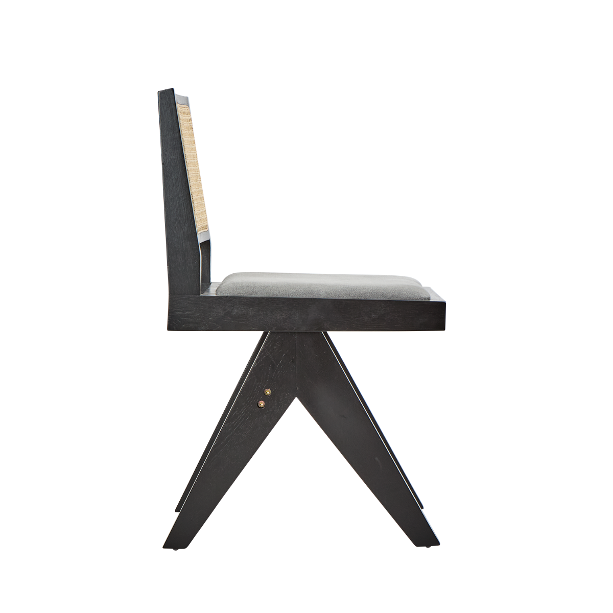 Lexi Scissor Leg Side Chair Black Frame Grey Fabric, W 53cm x D 56cm x H 81cm (RRP $329) - Image 3