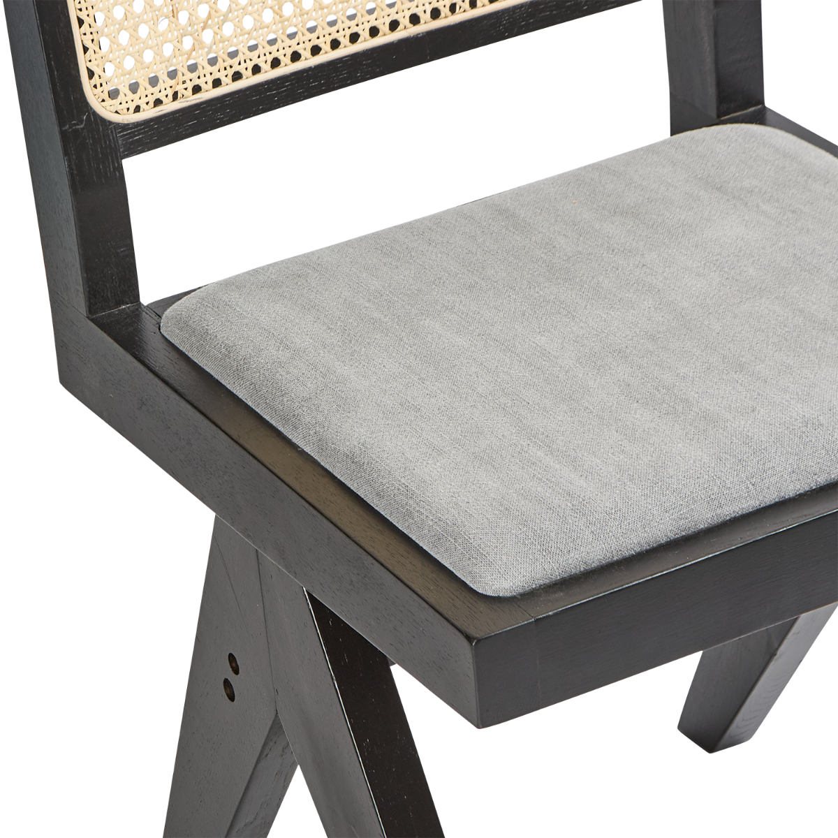 Lexi Scissor Leg Side Chair Black Frame Grey Fabric, W 53cm x D 56cm x H 81cm (RRP $329) - Image 5