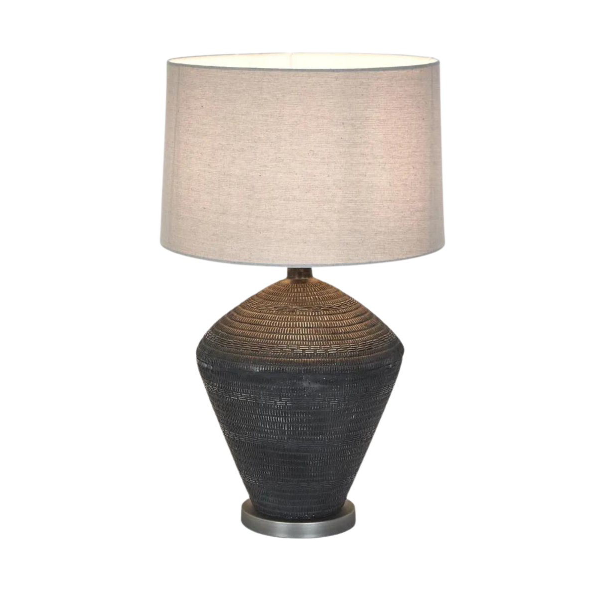 Meridien Black Lamp with Natural Linen Shade (RRP $363) - Image 2