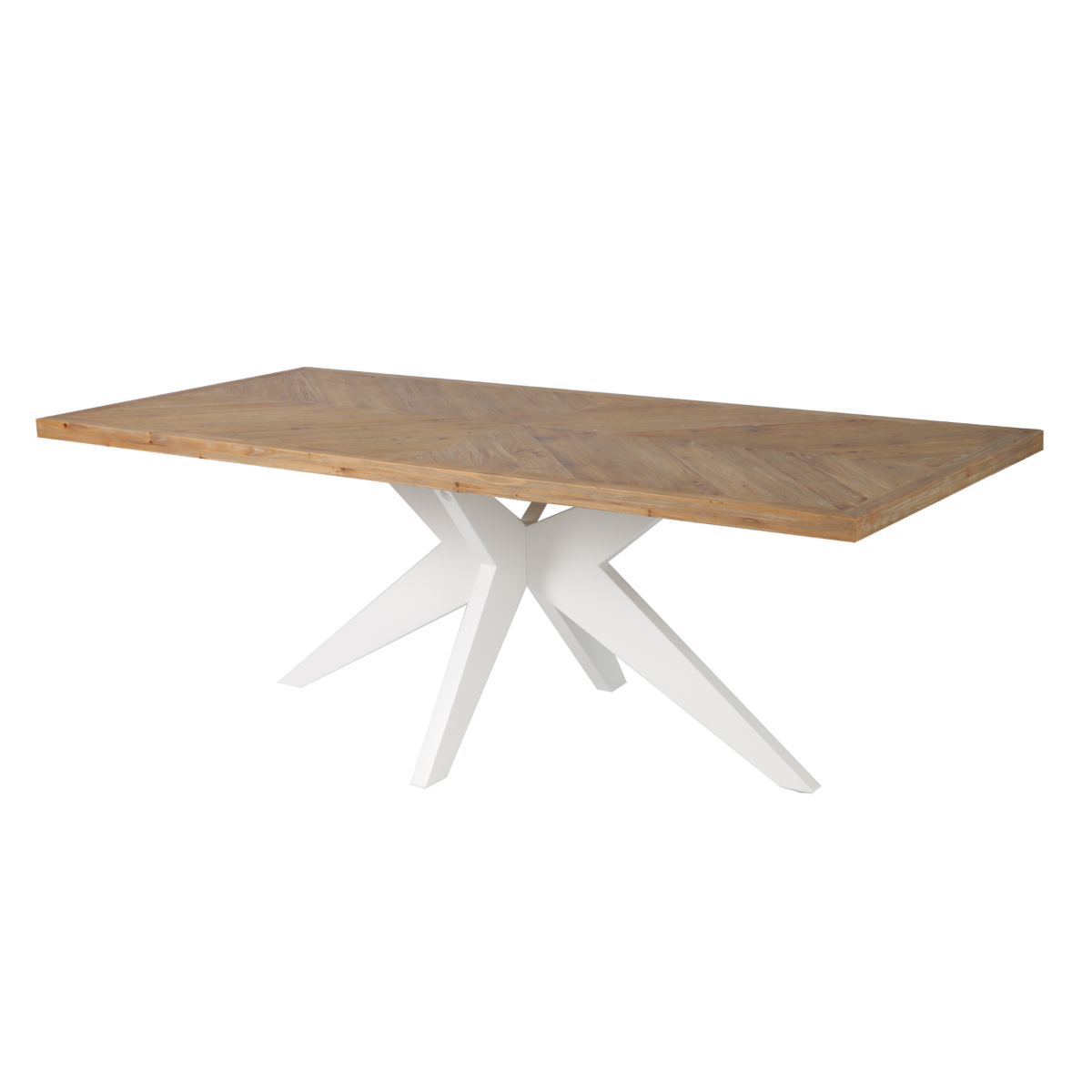 Mudgee 220 cm Dining Table Timber Top White Leg, L 220 W 100 H 78cm (RRP $2499) - Image 4