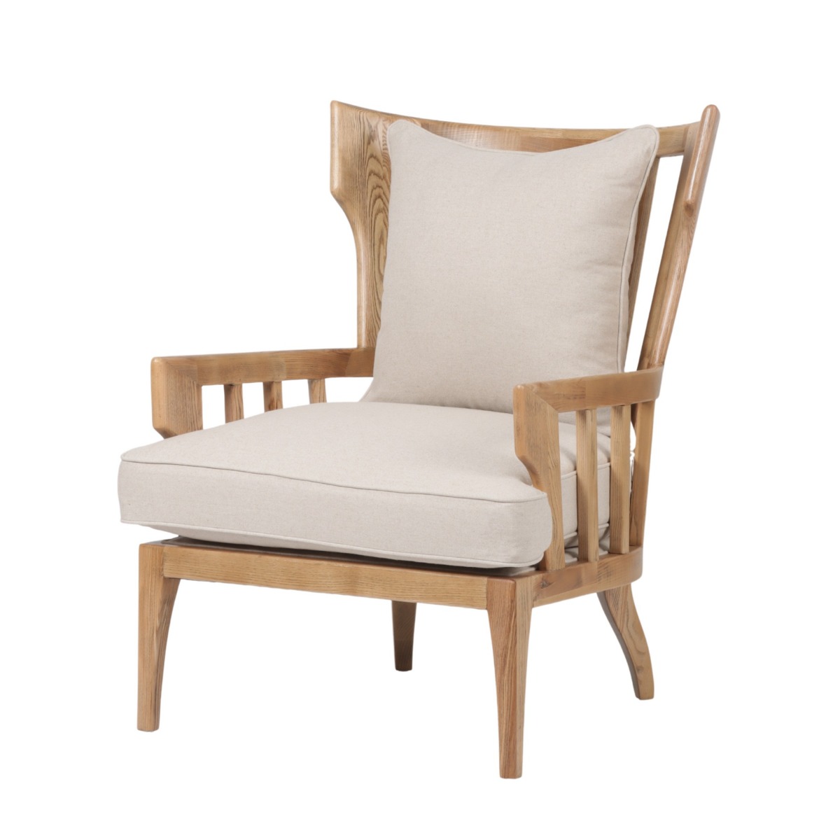 Jackman Coastal Oakwood and Linen Armchair Natural, W 84.5cm D 80cm H 104.5cm (RRP $1399) - Image 4