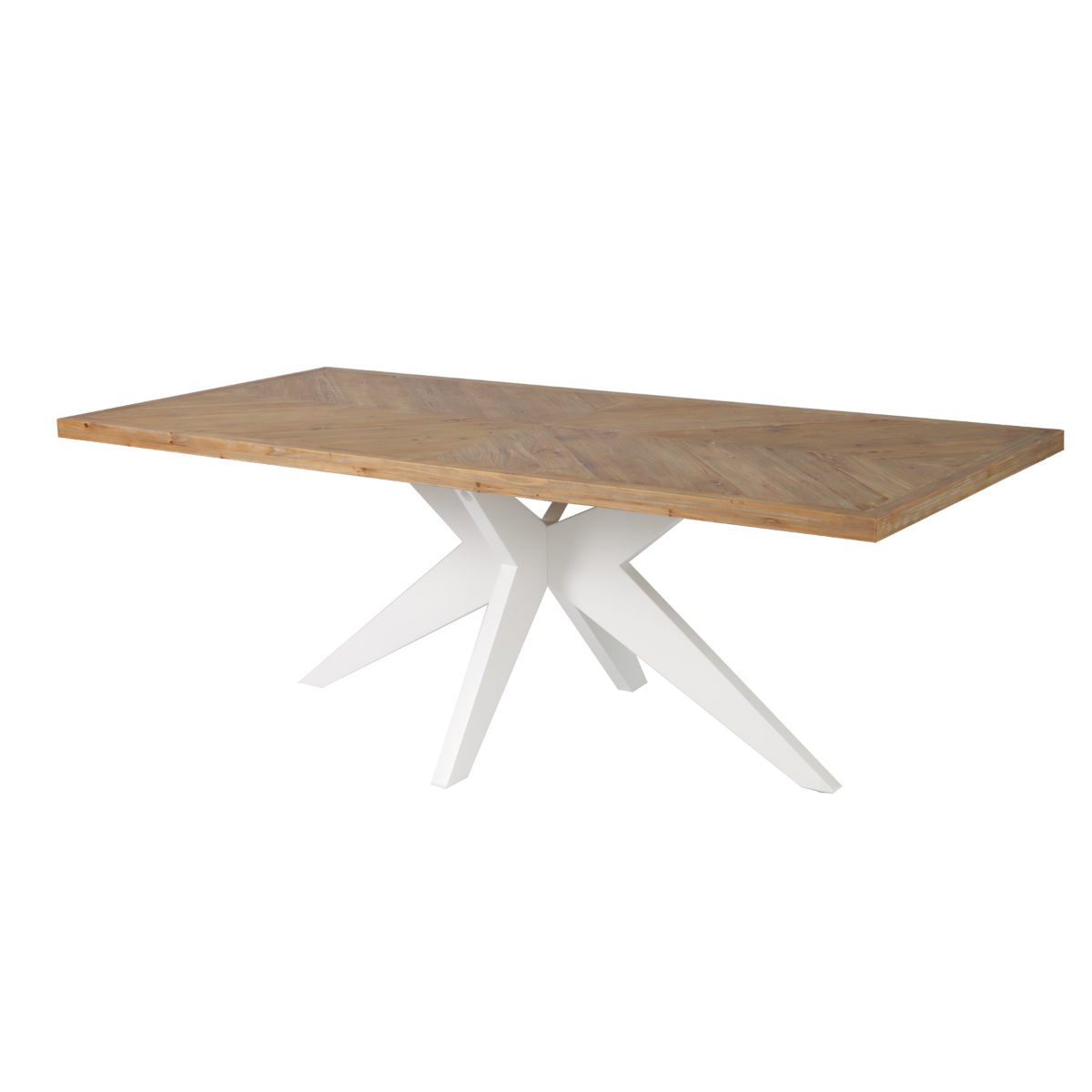 Mudgee 220 cm Dining Table Timber Top White Leg, L 220 W 100 H 78cm (RRP $2499) - Image 3