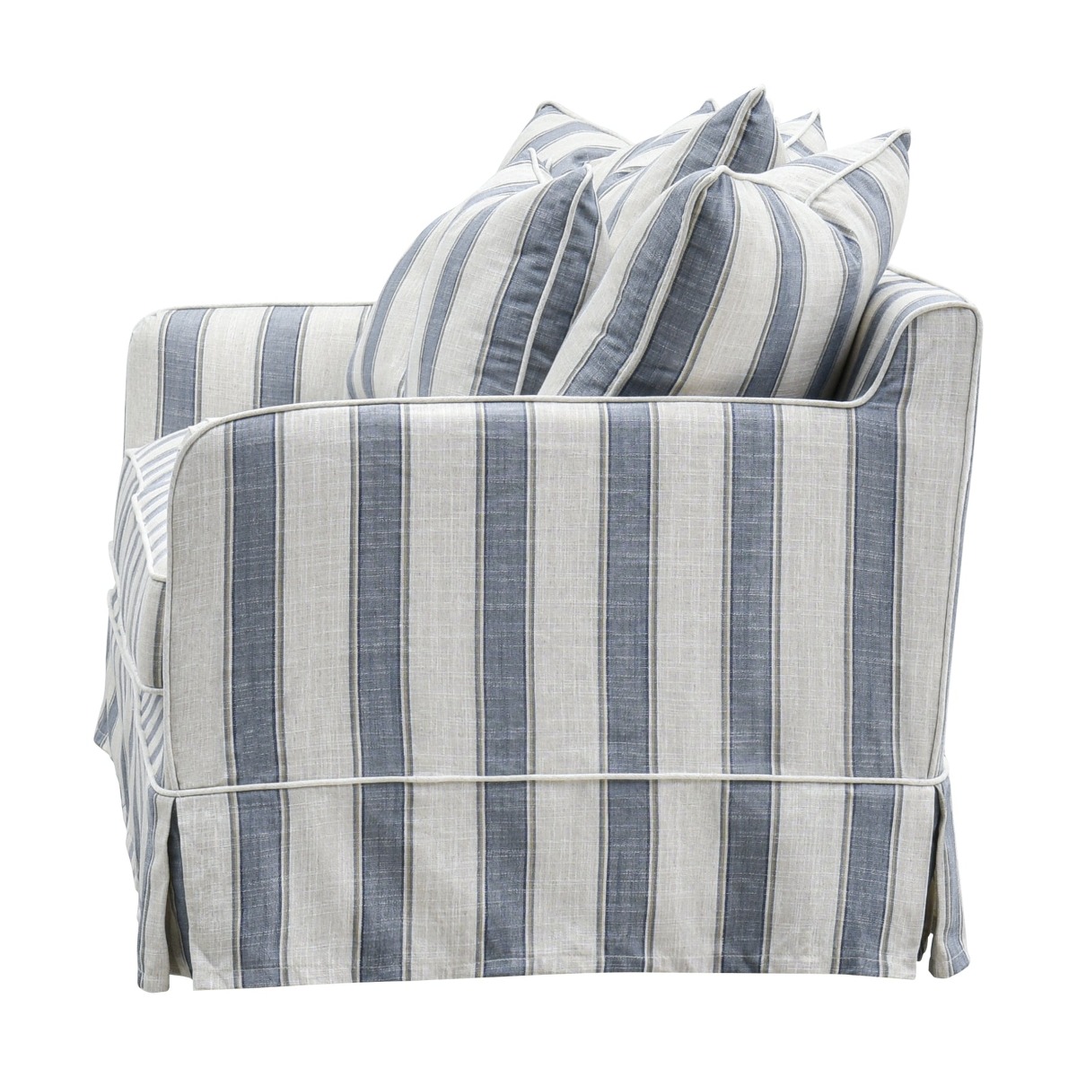 Noosa Hamptons 2.5 Seat Sofa Blue Sky Stripe, W 195cm D 91cm H 80cm (RRP $2699) - Image 5