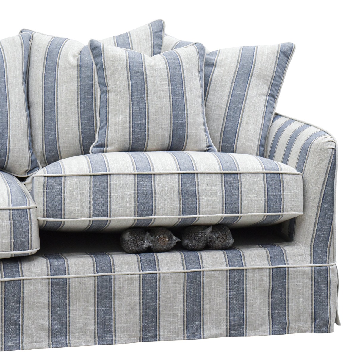 Noosa Hamptons 2.5 Seat Sofa Blue Sky Stripe, W 195cm D 91cm H 80cm (RRP $2699) - Image 11