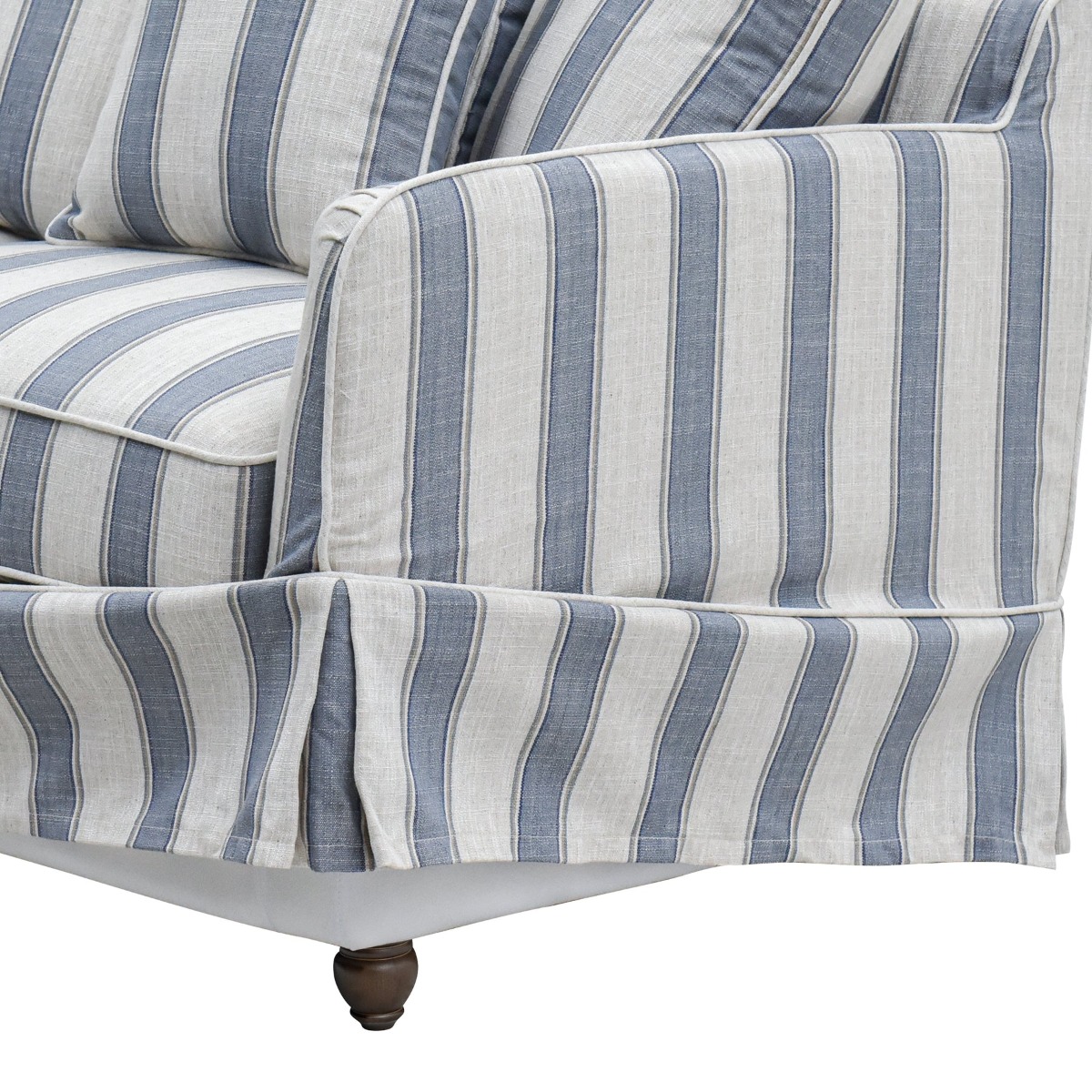 Noosa Hamptons 2.5 Seat Sofa Blue Sky Stripe, W 195cm D 91cm H 80cm (RRP $2699) - Image 12