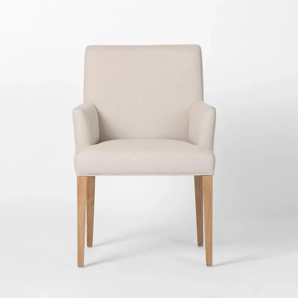 Clifton Dining Chair w/ Arms Beige, L 59cm W 58cm H 87cm (RRP $649) - Image 2