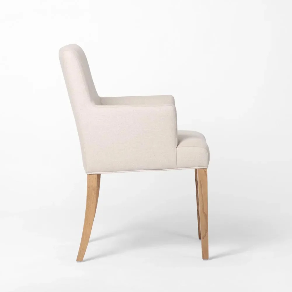 Clifton Dining Chair w/ Arms Beige, L 59cm W 58cm H 87cm (RRP $649) - Image 5