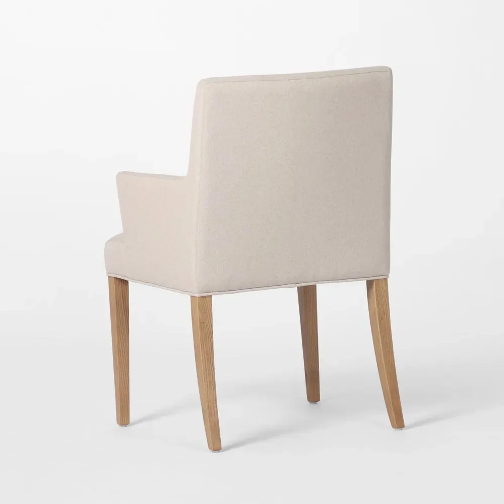 Clifton Dining Chair w/ Arms Beige, L 59cm W 58cm H 87cm (RRP $649) - Image 4