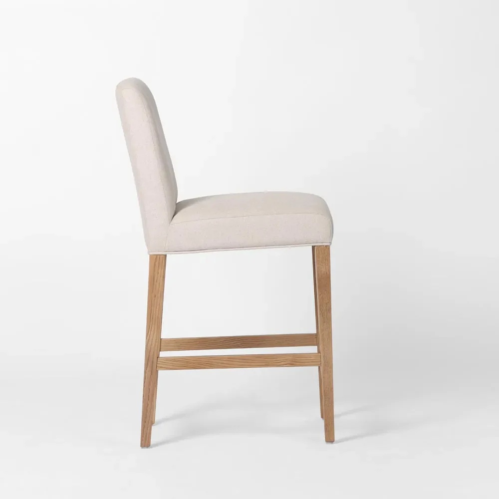 Clifton Counter Stool with Slip Cover Beige Stripe, D 45cm W 56cm H 96cm (RRP $670) - Image 3