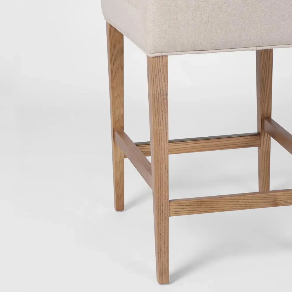 Clifton Counter Stool with Slip Cover Beige Stripe, D 45cm W 56cm H 96cm (RRP $670) - Image 5