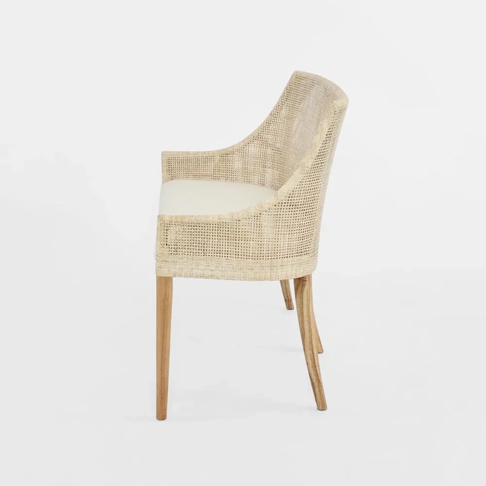 Charlotte Rattan Bench Seat Natural Whitewash, D 59cm W 110cm H 88cm (RRP $1499) - Image 5