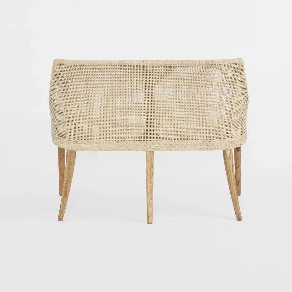 Charlotte Rattan Bench Seat Natural Whitewash, D 59cm W 110cm H 88cm (RRP $1499) - Image 4