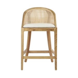 Maldives Kitchen Counter Stool Whitewash, L 54.5cm W 54cm H 89.5cm (RRP $599)