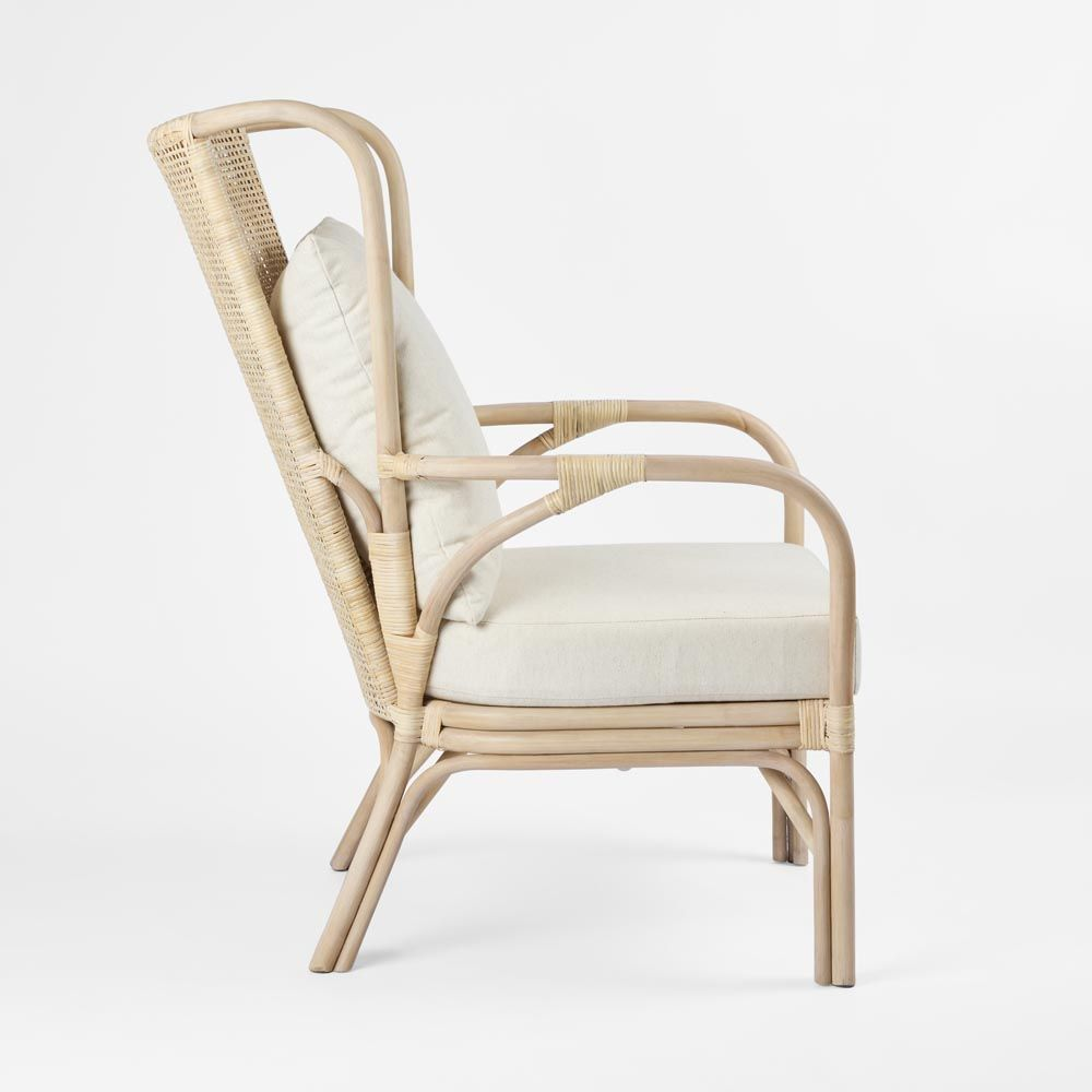 Duke Highback Armchair Natural Whitewash, L 83cm W 75cm H 103cm (RRP $1076) - Image 3