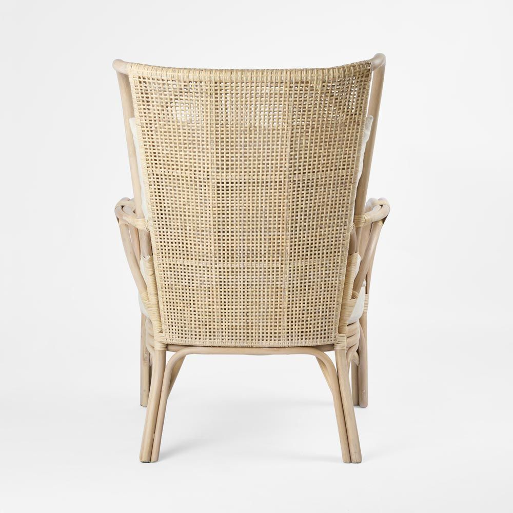 Duke Highback Armchair Natural Whitewash, L 83cm W 75cm H 103cm (RRP $1076) - Image 4