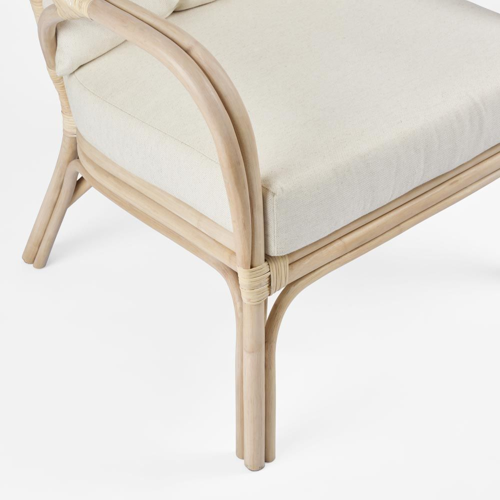 Duke Highback Armchair Natural Whitewash, L 83cm W 75cm H 103cm (RRP $1076) - Image 5