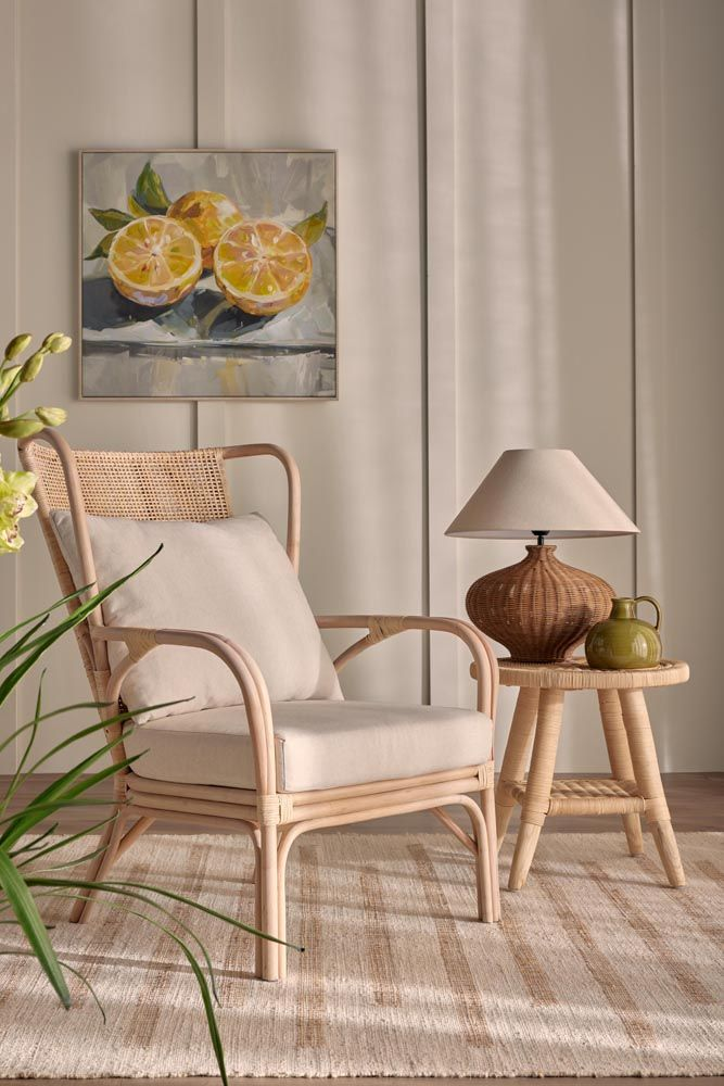 Duke Highback Armchair Natural Whitewash, L 83cm W 75cm H 103cm (RRP $1076) - Image 6