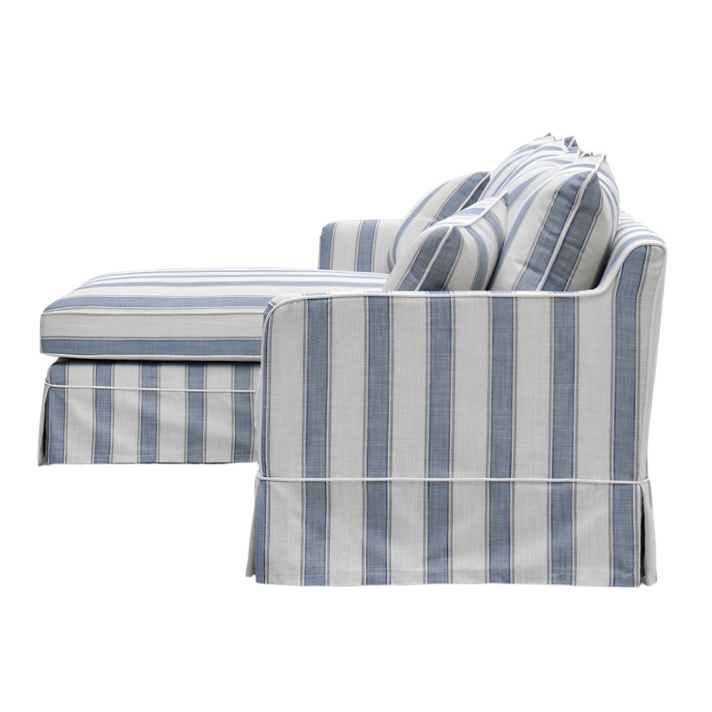 Noosa 3 Seater Left Chaise Sofa Blue Sky Stripe, W 259cm D 166cm H 80cm (RRP $4999) - Image 3