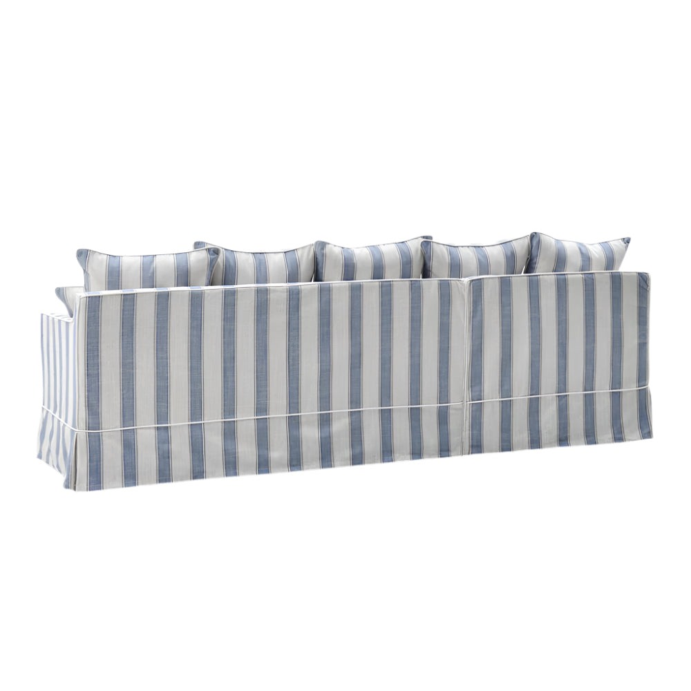 Noosa 3 Seater Left Chaise Sofa Blue Sky Stripe, W 259cm D 166cm H 80cm (RRP $4999) - Image 4