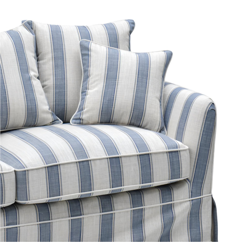 Noosa 3 Seater Left Chaise Sofa Blue Sky Stripe, W 259cm D 166cm H 80cm (RRP $4999) - Image 5