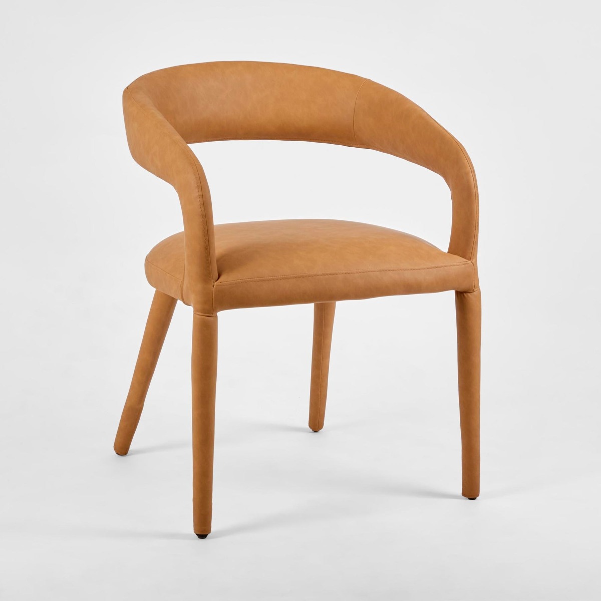 Nolan Dining Chair Tan PU, W 57cm x D 56cm x H 77cm (RRP $399) - Image 2