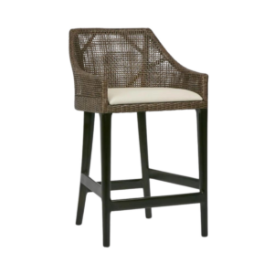 Charlotte Rattan Counter Stool Soil Brown, W 53cm x D 52cm x H 91cm (RRP $570)